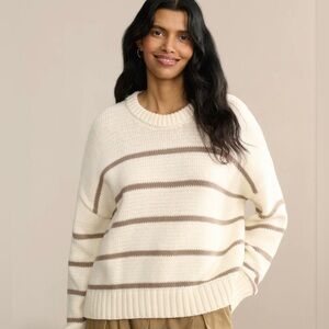 LIKE NEW Medium Jenni Kayne  	
Chloe Crewneck  Ivory/Taupe Stripe